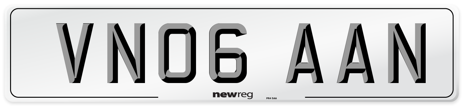 VN06 AAN Number Plate from New Reg